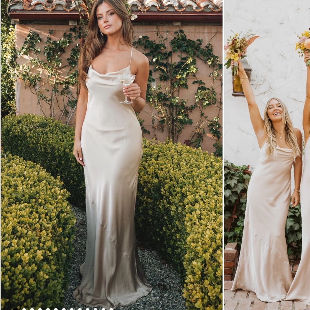 Elegant Cream Evening Gown